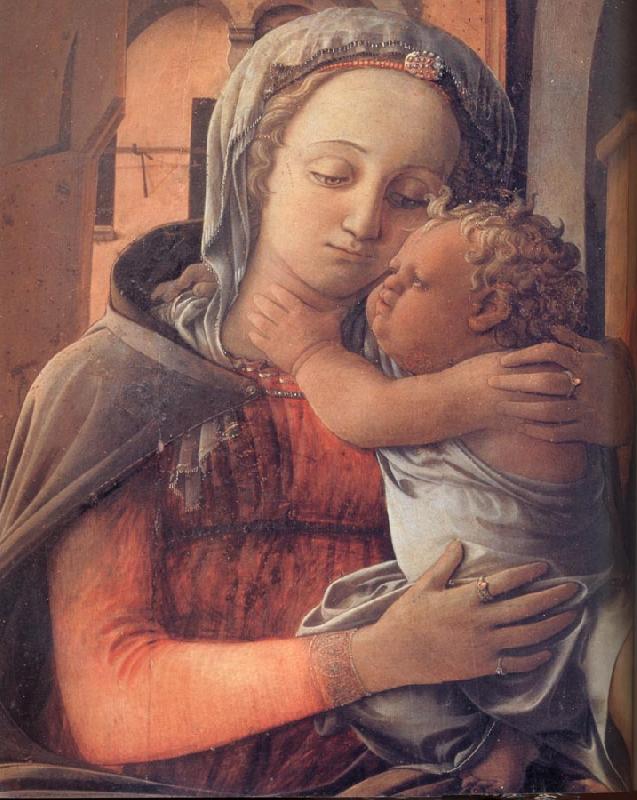Fra Filippo Lippi Details of Madonna and Child Enthroned oil painting image